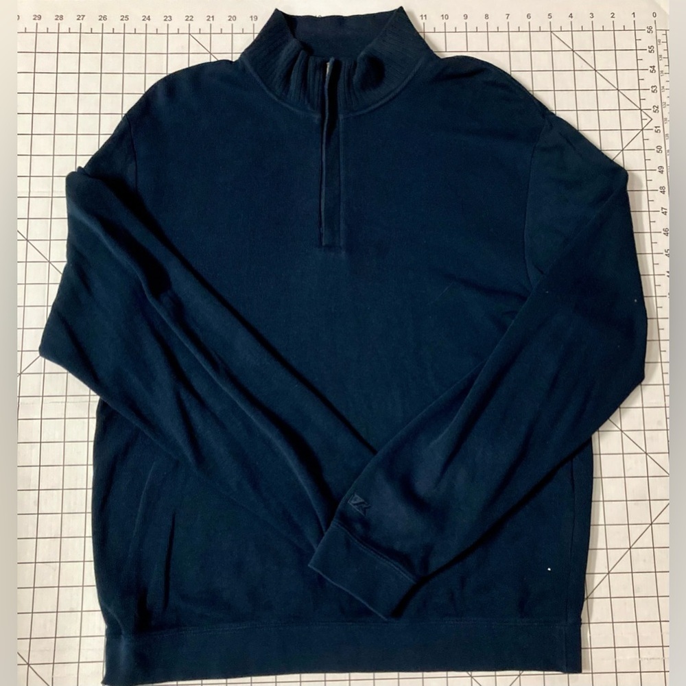 Cutter‎ & Buck Men’s Medium Navy 1/4 Zip Sweater
